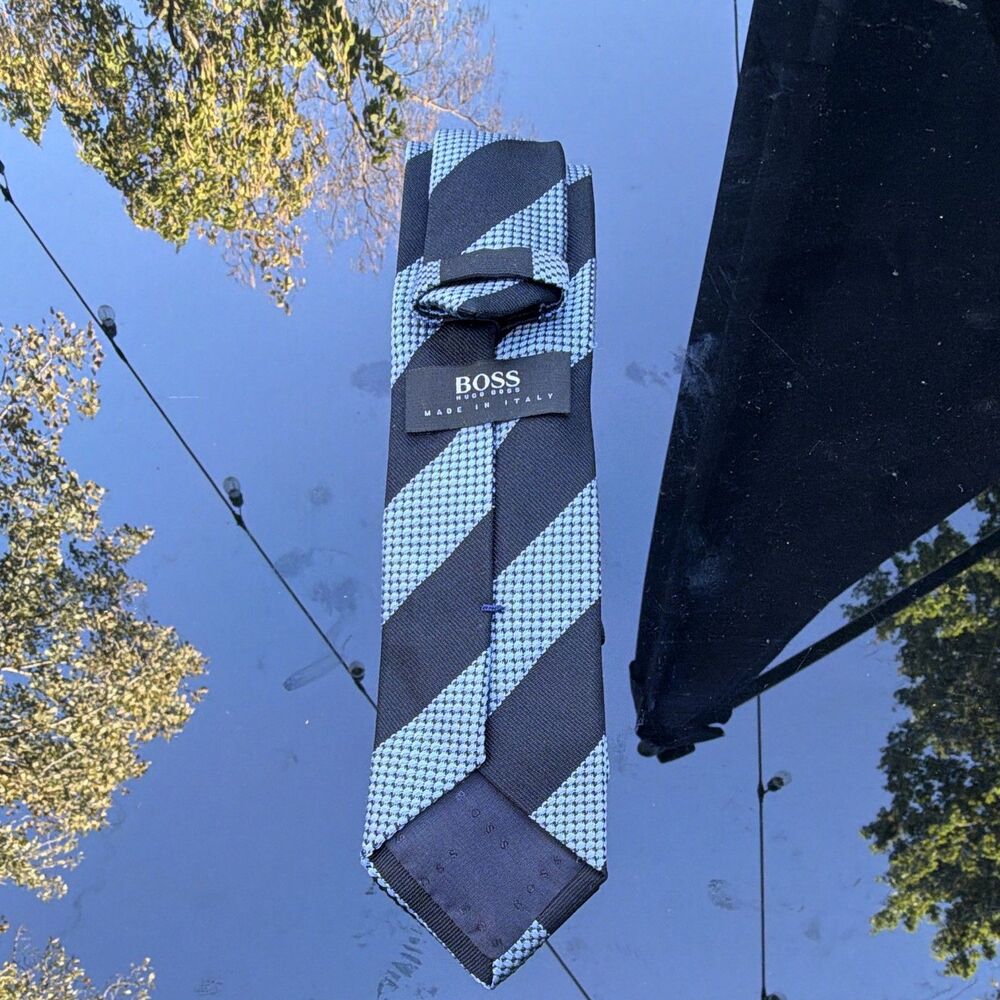 Boss Hugo Boss Silk Tie blue and any diagonal stripe